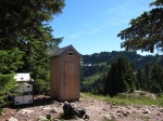 Heart Lake privy outhouse with helicopter-ready poop containers